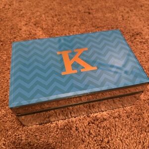 Blue Chevron Box with K Initial